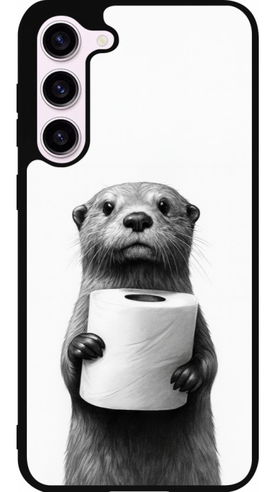 Samsung Galaxy S23+ Case Hülle - Silikon schwarz Otter Toilettenpapier
