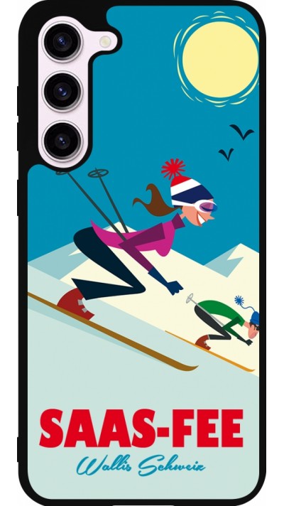 Coque Samsung Galaxy S23+ - Silicone rigide noir Saas-Fee Ski Downhill
