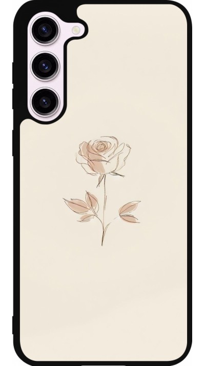 Coque Samsung Galaxy S23+ - Silicone rigide noir Sable Rose Minimaliste