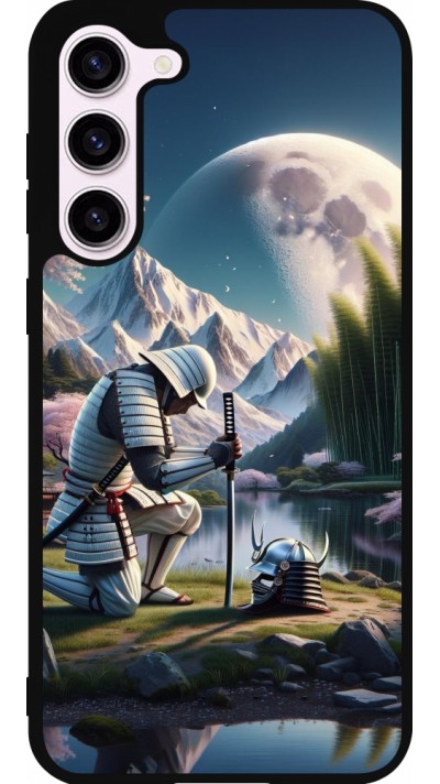 Coque Samsung Galaxy S23+ - Silicone rigide noir Samurai Katana Lune