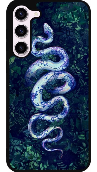 Coque Samsung Galaxy S23+ - Silicone rigide noir Serpent Blue Anaconda