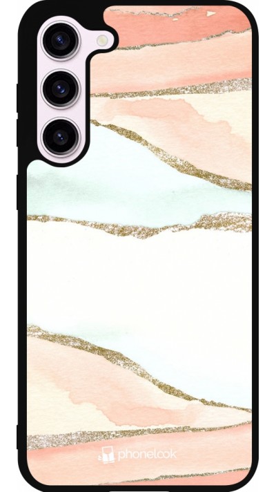 Coque Samsung Galaxy S23+ - Silicone rigide noir Shimmering Orange