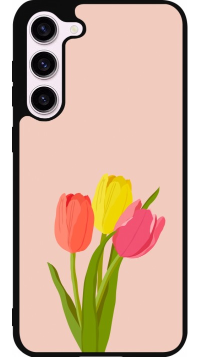 Coque Samsung Galaxy S23+ - Silicone rigide noir Spring 23 tulip trio