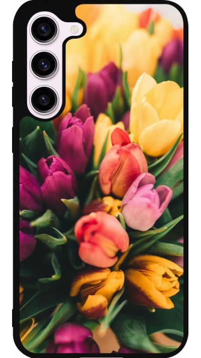 Coque Samsung Galaxy S23+ - Silicone rigide noir Bouquet of tulips Spring 2026