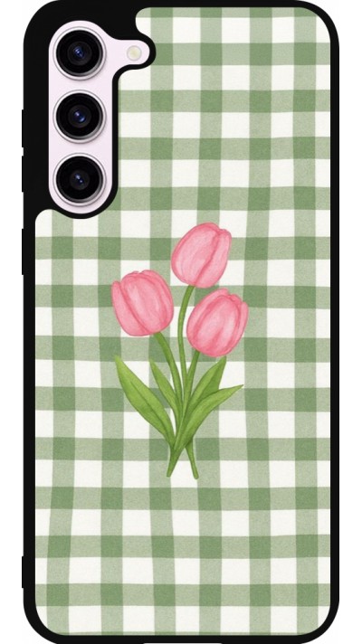 Coque Samsung Galaxy S23+ - Silicone rigide noir Green vichy tulips Spring 2026