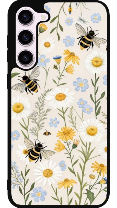 Coque Samsung Galaxy S23+ - Silicone rigide noir Pattern bees Spring 2026