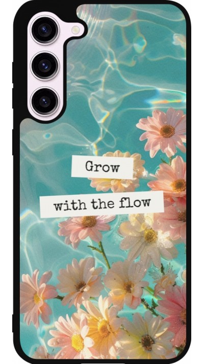 Samsung Galaxy S23+ Case Hülle - Silikon schwarz Summer 2025 Grow with the flow