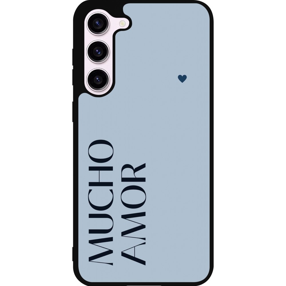 Samsung Galaxy S23+ Case Hülle - Silikon schwarz Valentine 2024 mucho amor azul