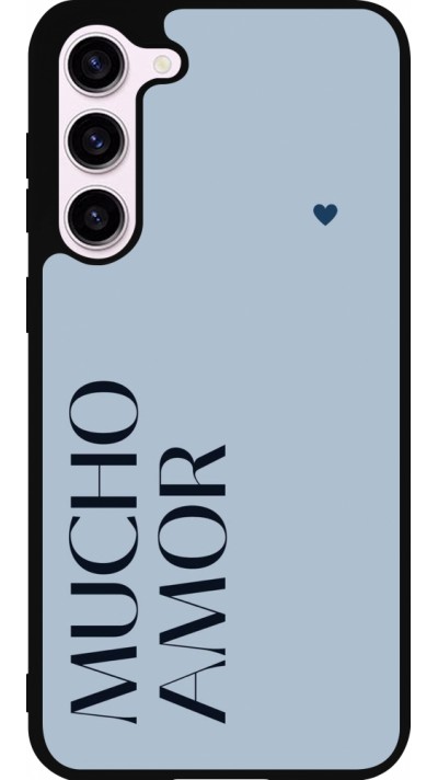 Samsung Galaxy S23+ Case Hülle - Silikon schwarz Valentine 2024 mucho amor azul