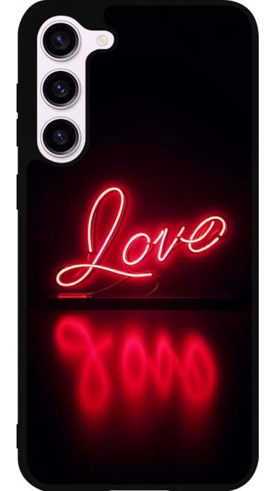 Samsung Galaxy S23+ Case Hülle - Silikon schwarz Valentine 2025 Neon Liebe