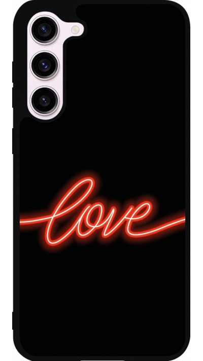 Samsung Galaxy S23+ Case Hülle - Silikon schwarz Valentine 2023 neon love