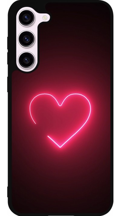 Samsung Galaxy S23+ Case Hülle - Silikon schwarz Valentine 2023 single neon heart