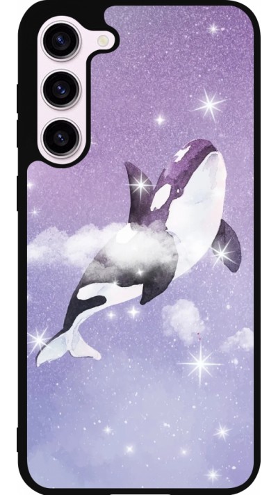 Samsung Galaxy S23+ Case Hülle - Silikon schwarz Whale in sparking stars