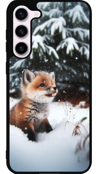 Samsung Galaxy S23+ Case Hülle - Silikon schwarz Weihnachten 2023 Fuechslein Tanne