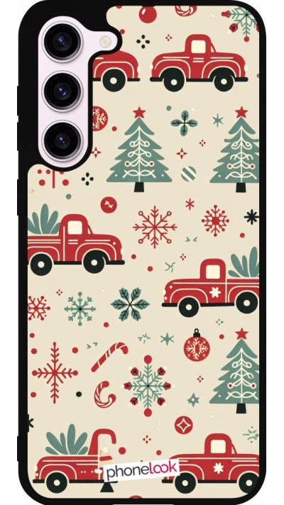 Samsung Galaxy S23+ Case Hülle - Silikon schwarz Weihnachten 2024 Lkw Tanne