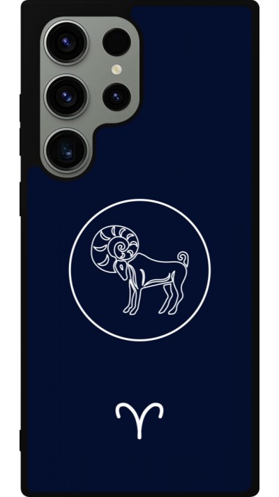Samsung Galaxy S23 Ultra Case Hülle - Silikon schwarz Astrologie Widder