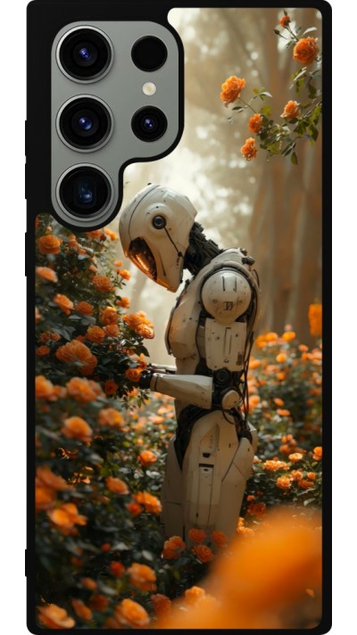 Samsung Galaxy S23 Ultra Case Hülle - Silikon schwarz Astronaut flowers 2025