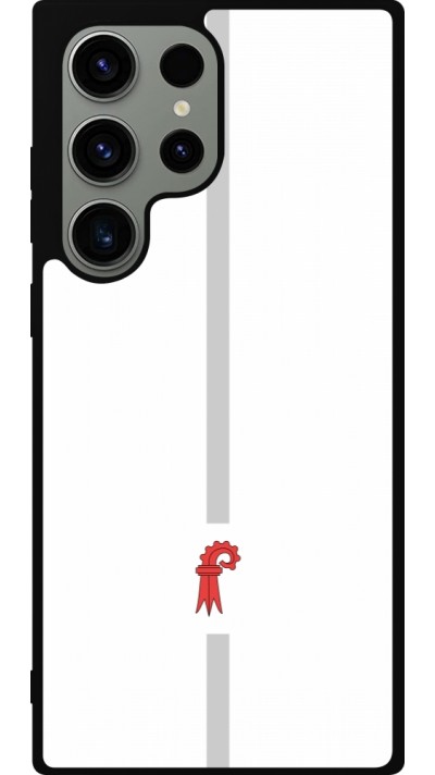 Samsung Galaxy S23 Ultra Case Hülle - Silikon schwarz Kanton BL weiss