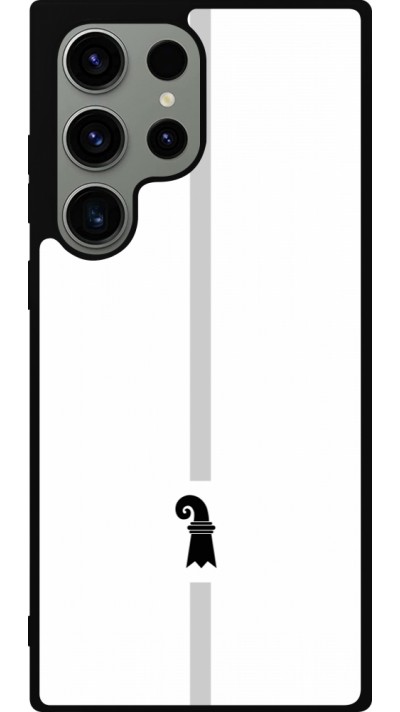 Samsung Galaxy S23 Ultra Case Hülle - Silikon schwarz Kanton BS weiss