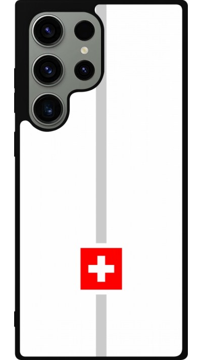 Samsung Galaxy S23 Ultra Case Hülle - Silikon schwarz Kanton CH weiss
