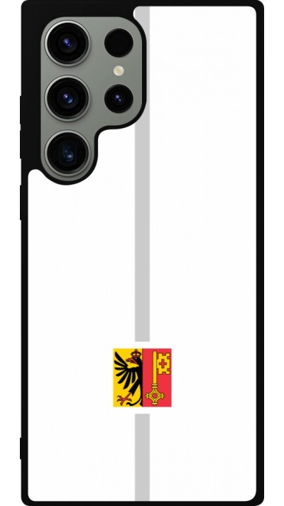 Samsung Galaxy S23 Ultra Case Hülle - Silikon schwarz Kanton GE weiss
