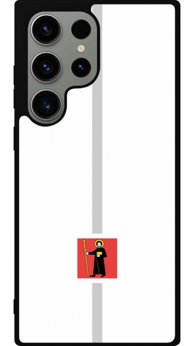 Samsung Galaxy S23 Ultra Case Hülle - Silikon schwarz Kanton GL weiss