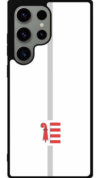 Samsung Galaxy S23 Ultra Case Hülle - Silikon schwarz Kanton JU weiss