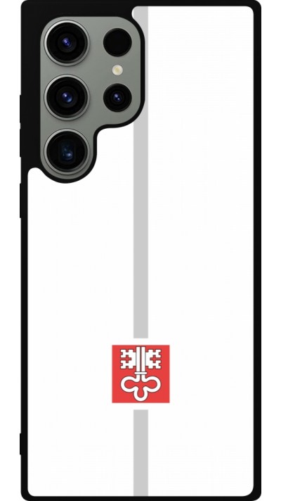 Samsung Galaxy S23 Ultra Case Hülle - Silikon schwarz Kanton NW weiss