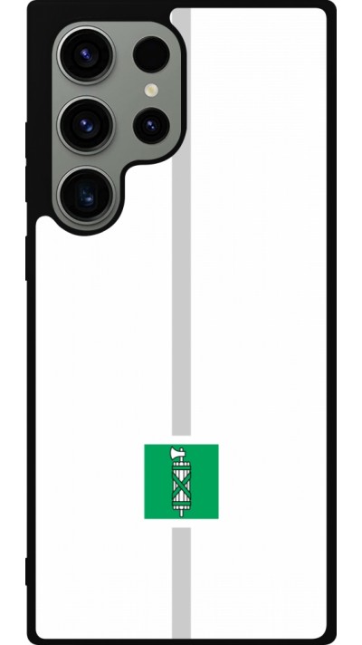 Samsung Galaxy S23 Ultra Case Hülle - Silikon schwarz Kanton SG weiss