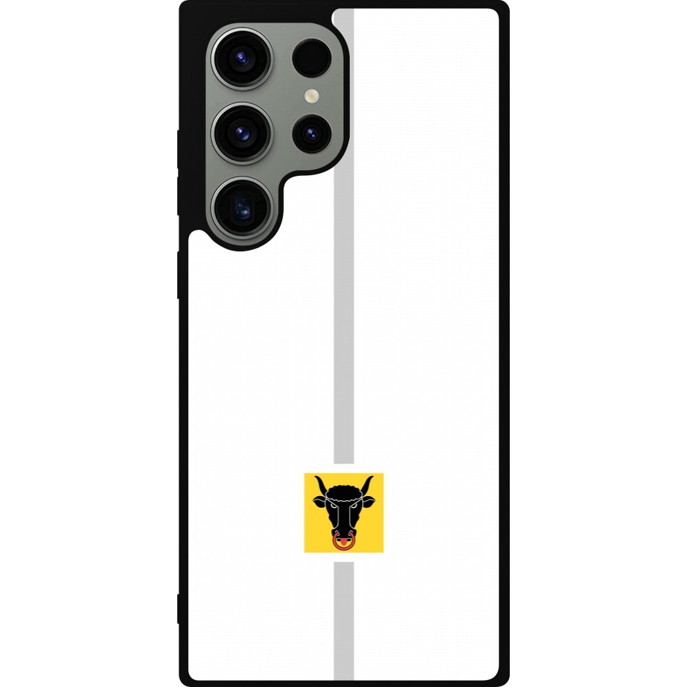 Samsung Galaxy S23 Ultra Case Hülle - Silikon schwarz Kanton UR weiss