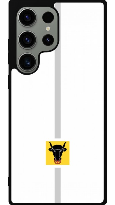 Samsung Galaxy S23 Ultra Case Hülle - Silikon schwarz Kanton UR weiss