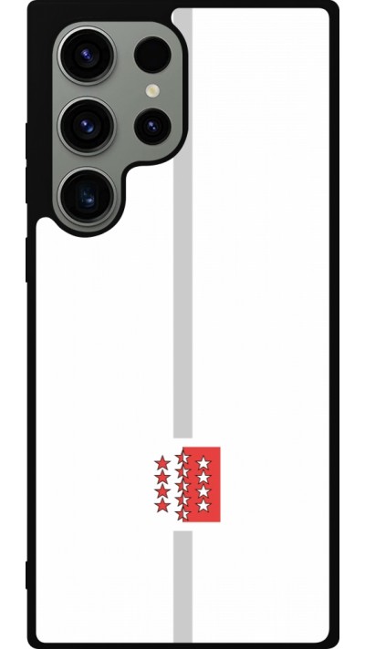 Samsung Galaxy S23 Ultra Case Hülle - Silikon schwarz Kanton VS weiss