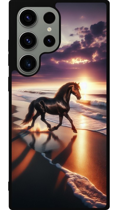Samsung Galaxy S23 Ultra Case Hülle - Silikon schwarz Pferd majestätisch Strand