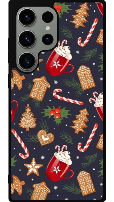Samsung Galaxy S23 Ultra Case Hülle - Silikon schwarz Christmas 25 Pattern Gingerbread House