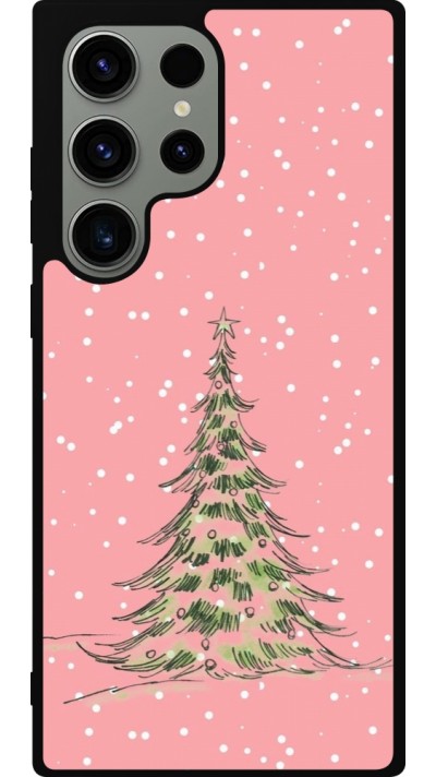 Samsung Galaxy S23 Ultra Case Hülle - Silikon schwarz Christmas 25 Pink Tree