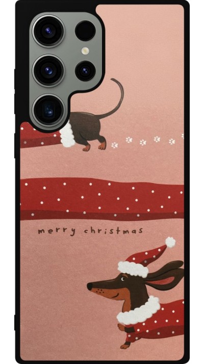 Samsung Galaxy S23 Ultra Case Hülle - Silikon schwarz Christmas 25 Teckel Merry Xmas