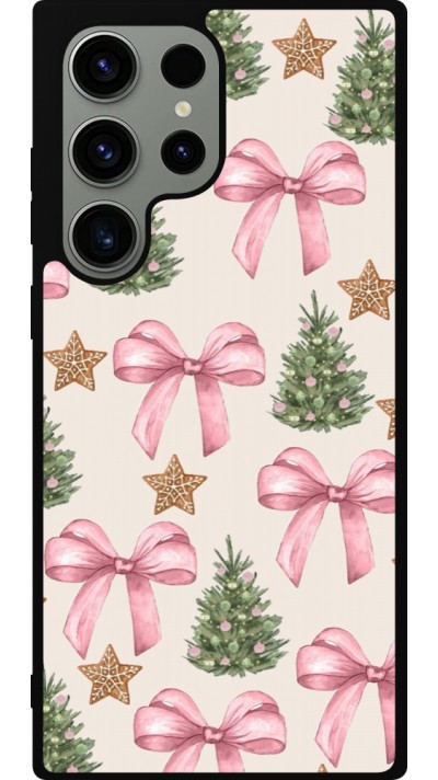 Samsung Galaxy S23 Ultra Case Hülle - Silikon schwarz Christmas 25 Vintage Ribbons