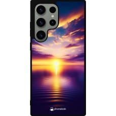 Samsung Galaxy S23 Ultra Case Hülle - Silikon schwarz Sonnenuntergang gelb violett