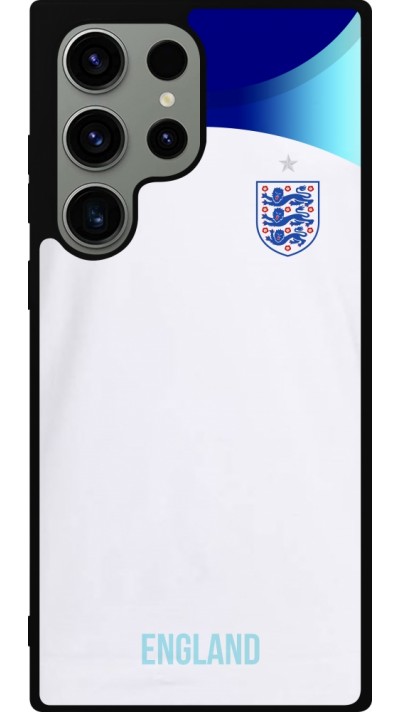 Coque Samsung Galaxy S23 Ultra - Silicone rigide noir Maillot de football Angleterre 2022 personnalisable