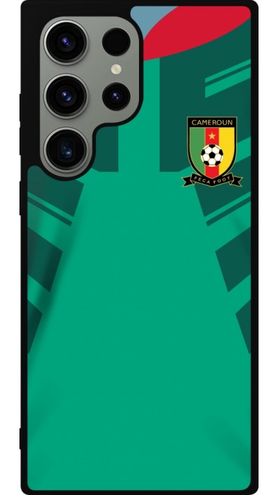Coque Samsung Galaxy S23 Ultra - Silicone rigide noir Maillot de football Cameroun 2022 personnalisable