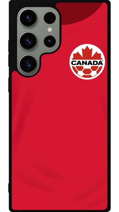 Coque Samsung Galaxy S23 Ultra - Silicone rigide noir Maillot de football Canada 2022 personnalisable