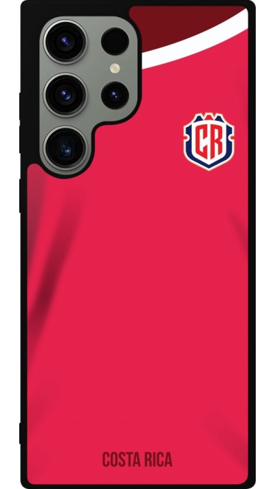 Coque Samsung Galaxy S23 Ultra - Silicone rigide noir Maillot de football Costa Rica 2022 personnalisable