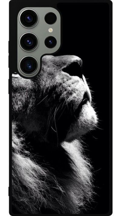 Coque Samsung Galaxy S23 Ultra - Silicone rigide noir Lion looking up