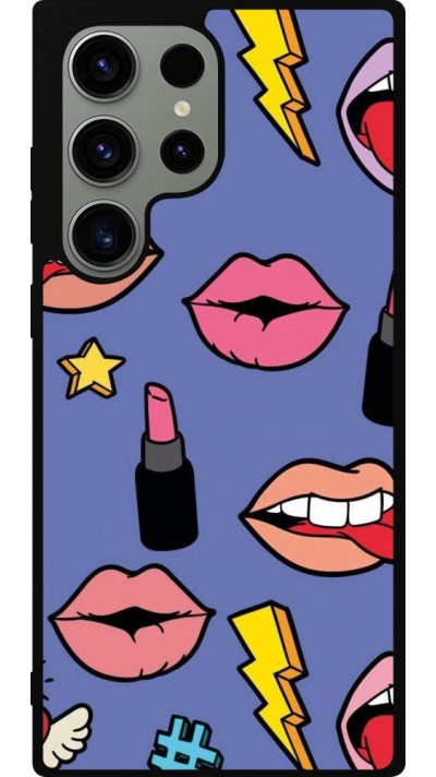Coque Samsung Galaxy S23 Ultra - Silicone rigide noir Lips and lipgloss