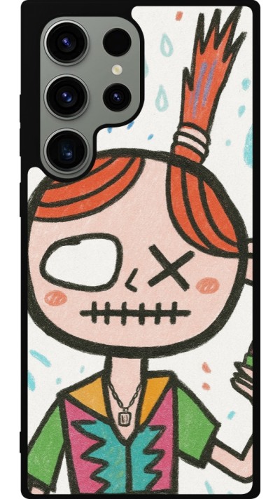 Samsung Galaxy S23 Ultra Case Hülle - Silikon schwarz Little Girl Sketch