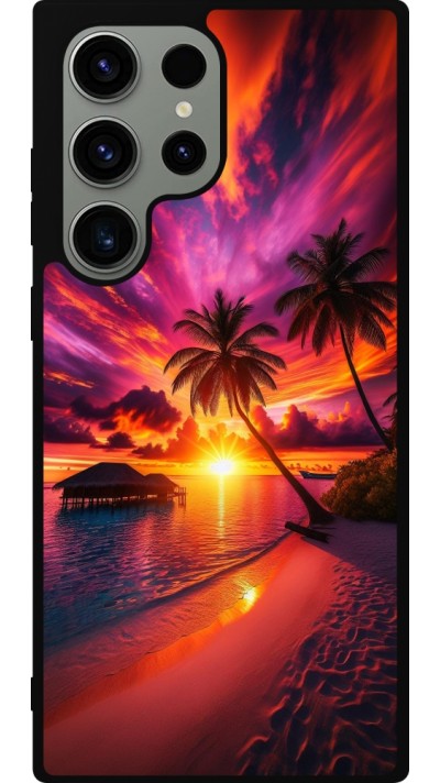 Coque Samsung Galaxy S23 Ultra - Silicone rigide noir Maldives Dusk Bliss