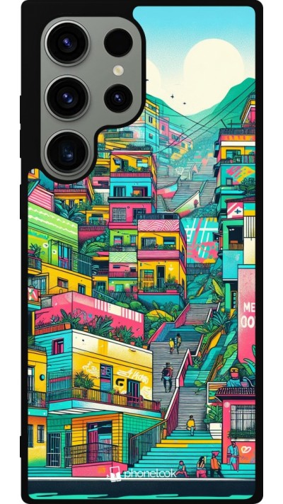 Coque Samsung Galaxy S23 Ultra - Silicone rigide noir Medellin Comuna 13 Art