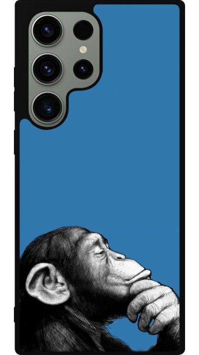 Coque Samsung Galaxy S23 Ultra - Silicone rigide noir Monkey Pop Art