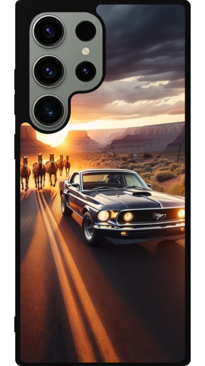 Coque Samsung Galaxy S23 Ultra - Silicone rigide noir Mustang 69 Grand Canyon