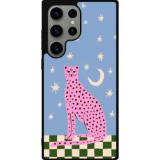 Coque Samsung Galaxy S23 Ultra - Silicone rigide noir Pink leopard with stars 2026